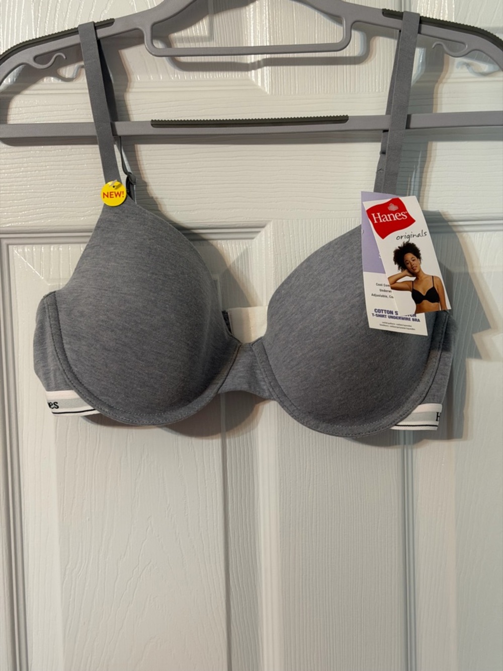 Hanes Gray Molded Seamless Everyday T-Shirt Bra